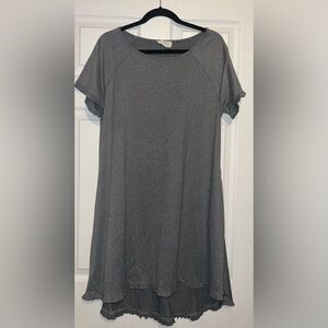 Ninexis Gray Super Soft Hi Low Ruffle detailed Dress Size XL EUC